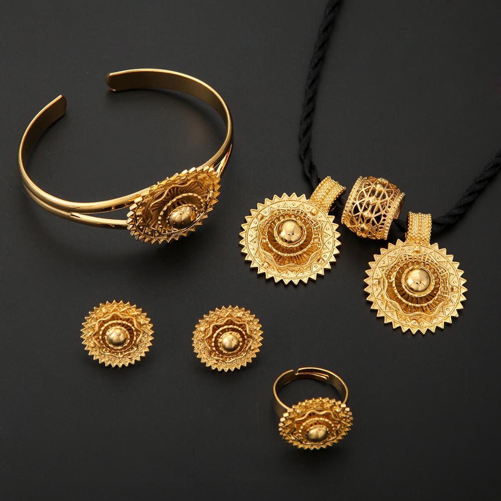 24K oro Color etíope joyería de por africano, etíope, eritreo las mujeres conjuntos de joyas