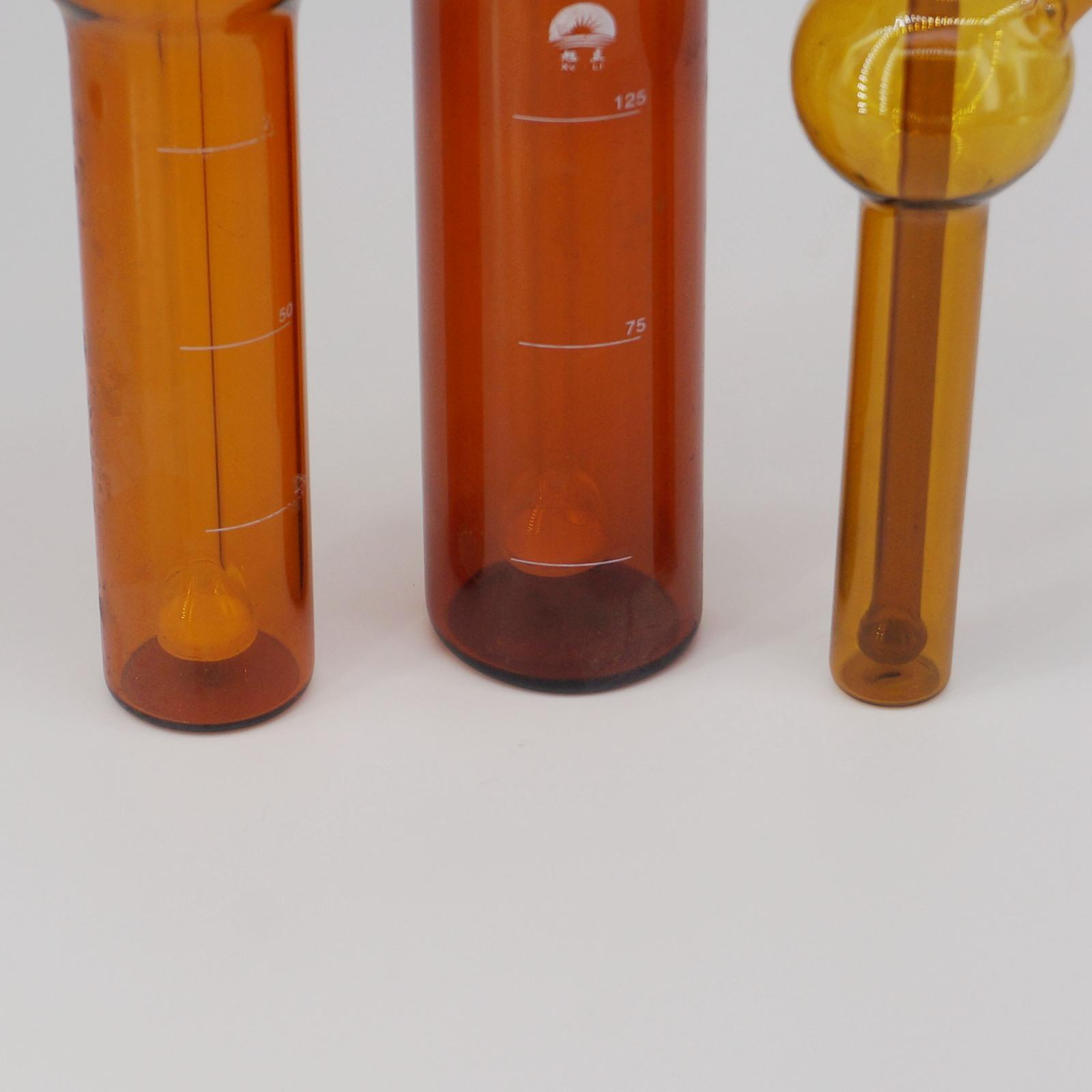 Tubo absorbente de dióxido de azufre marrón, aparato de laboratorio de química, 10ml, 25ml, 50ml, 75ml, 125ml
