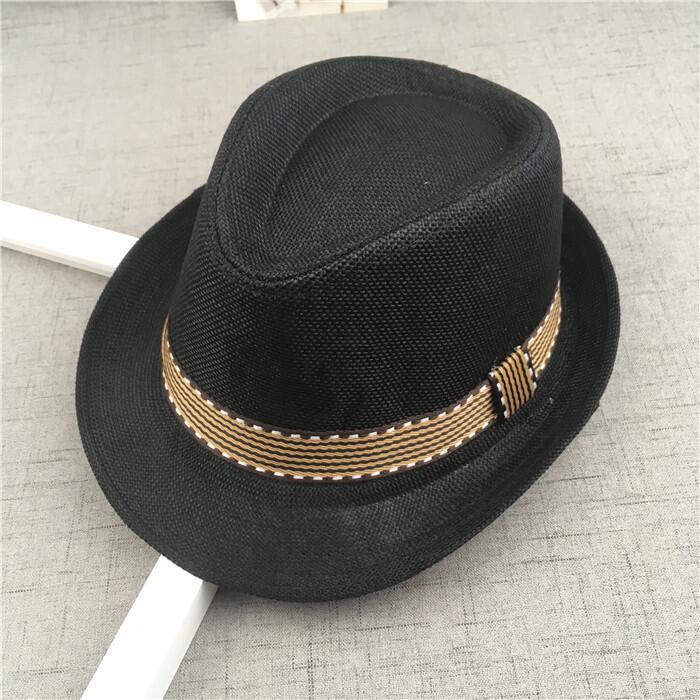 Stråhætte babyhatte børn jazz kasket spandhat solhætte sommerhat til piger drenge panama hat fotografering rekvisitter 50-54: 16