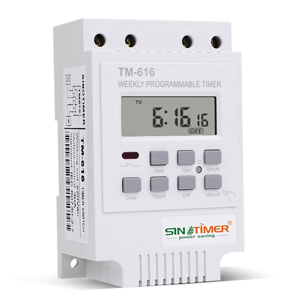 TM616B-2 30A 220V Electronic Weekly Programmable Digital TIME SWITCH Relay Timer Control Timer Din Rail Mount