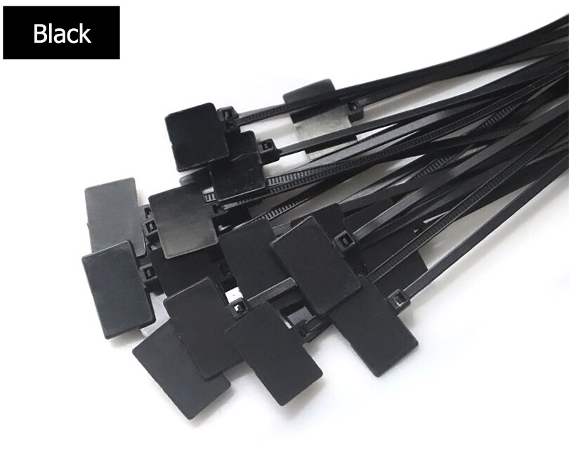 Plastic Tag Lus Kabel Tag Kabel Zelf Labels Nylon Mark: Black