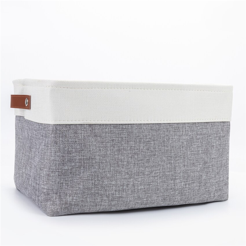 Grote Stof Opslag Mand Speelgoed Dozen Decoratieve Manden Met Lederen Handvat Inklapbare Manden Voor Organizing Opslag Mand: 2