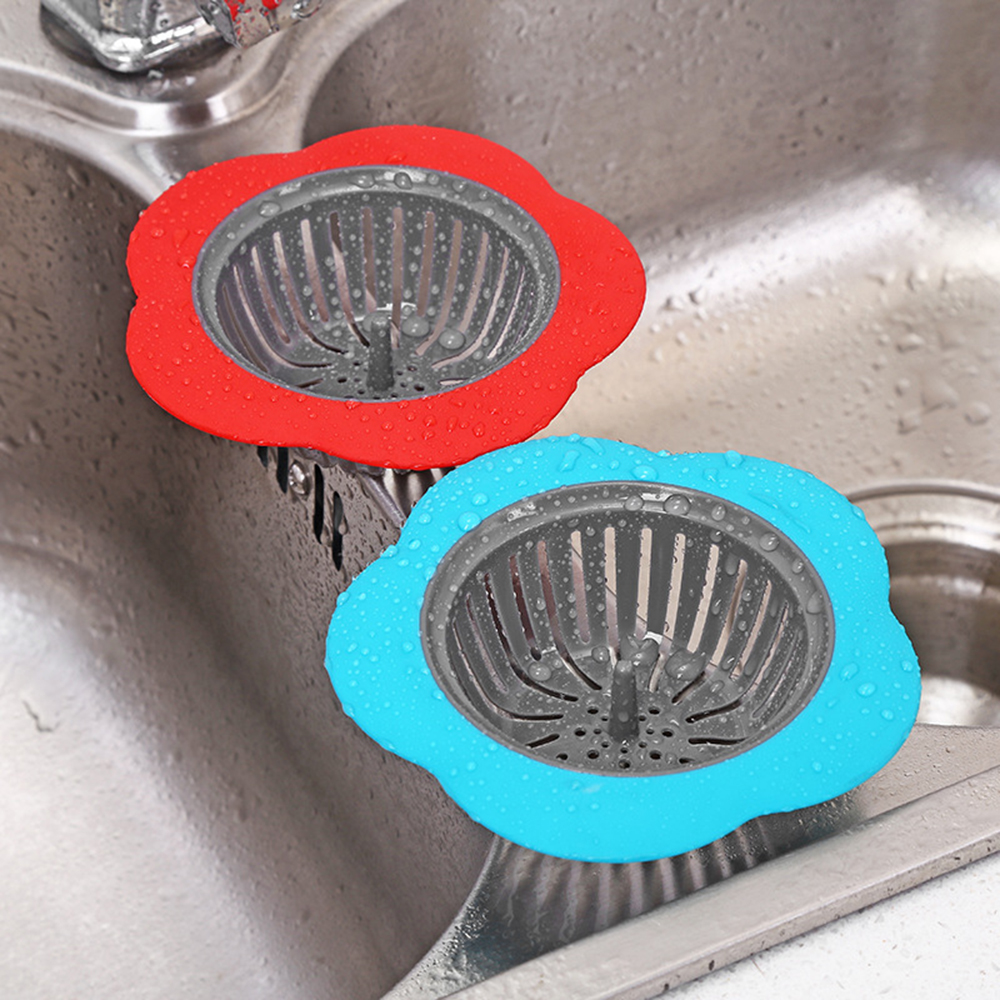 Accesorios de cocina fregadero de silicona colador en forma de flor fregadero de ducha tapa del desagüe fregadero colador Filtro de desagüe para pelo fregadero de cocina