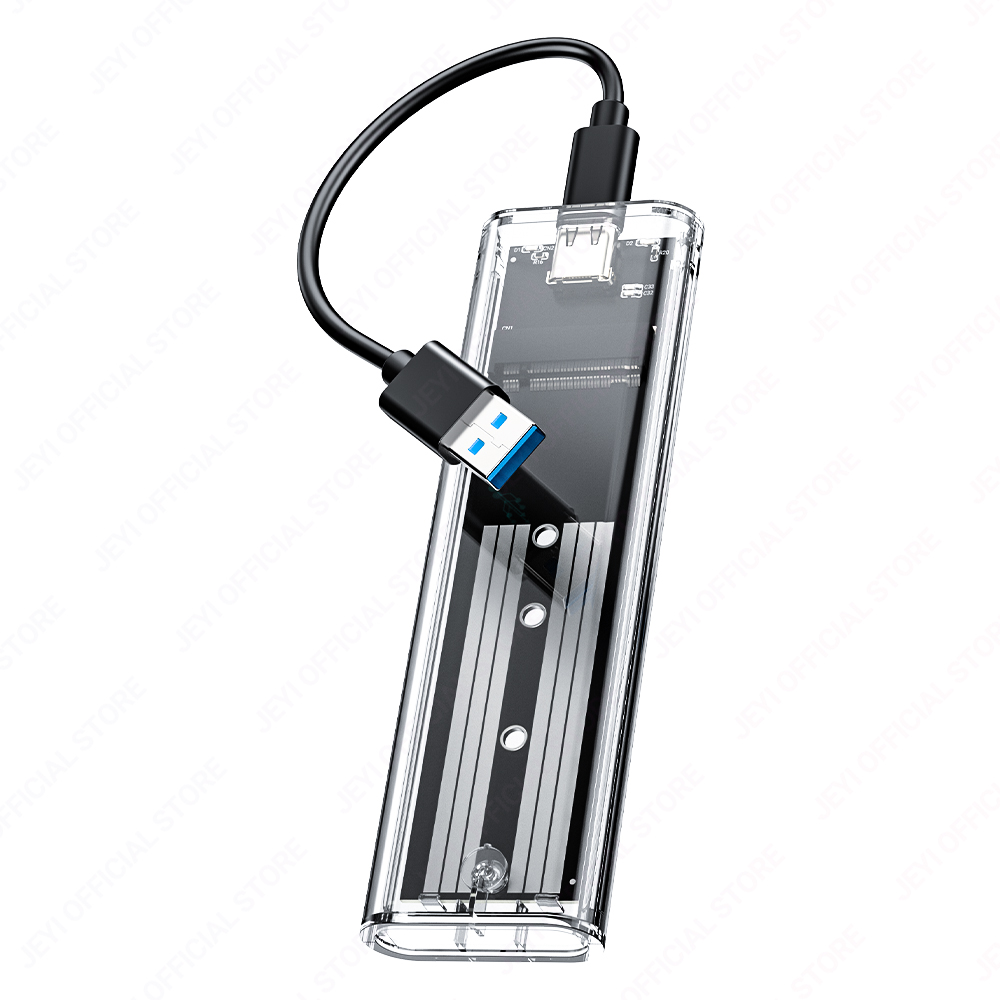 JEYI M.2 SATA SSD Enclosure 6Gbps Transparent USB 3.1 supports M.2 NGFF - Tool-Free External Enclosure for 2230-2280 SATA SSD: Default Title