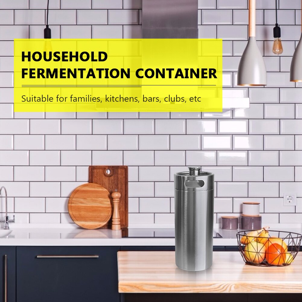 135oz 4L Stainless Steel Mini Keg Style Growler Canteen Craft Beer Homebrewing Beer Barrel