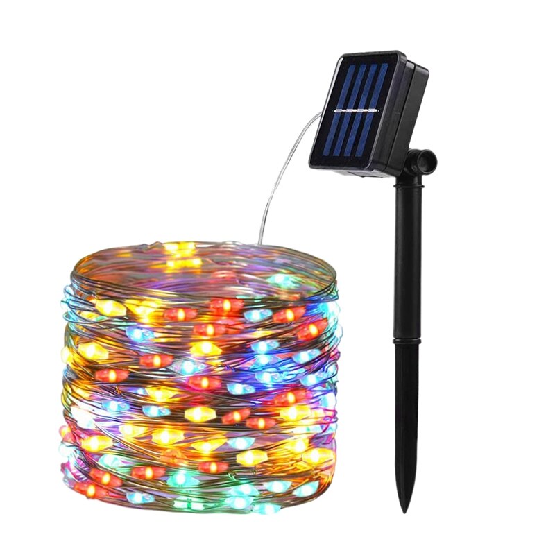 Cadena de luces LED solares, luces feérico Navidad flexibles impermeables de 10M, usadas en patios al aire libre