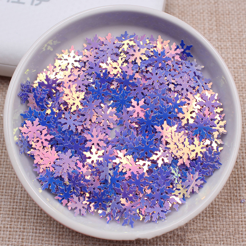 20g Glitter Sneeuwvlok Pailletten voor Ambachten Losse Pailletten Pailetten Naaien Accessoires Kerst Bruiloft Decoratie Confetti 9mm: purple