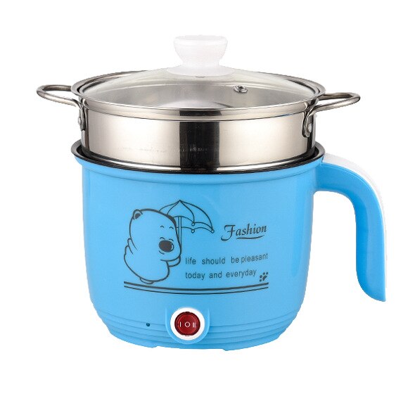 220V Mini Rice Cooker Electric Cooking Machine Single Double Layer Available Pot Multi Electric Rice Cooker 1.8L: Blue color / EU