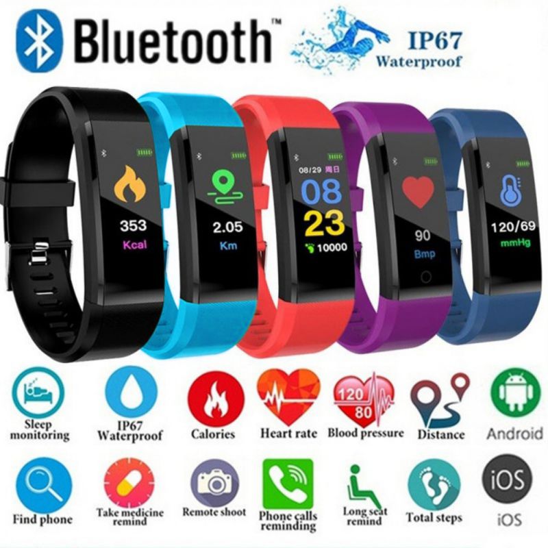ID115Plus Wristband Heart Rate Monitor Sport Smart Bracelet Bluetooth Wristlet Activity Fitness Smart Band