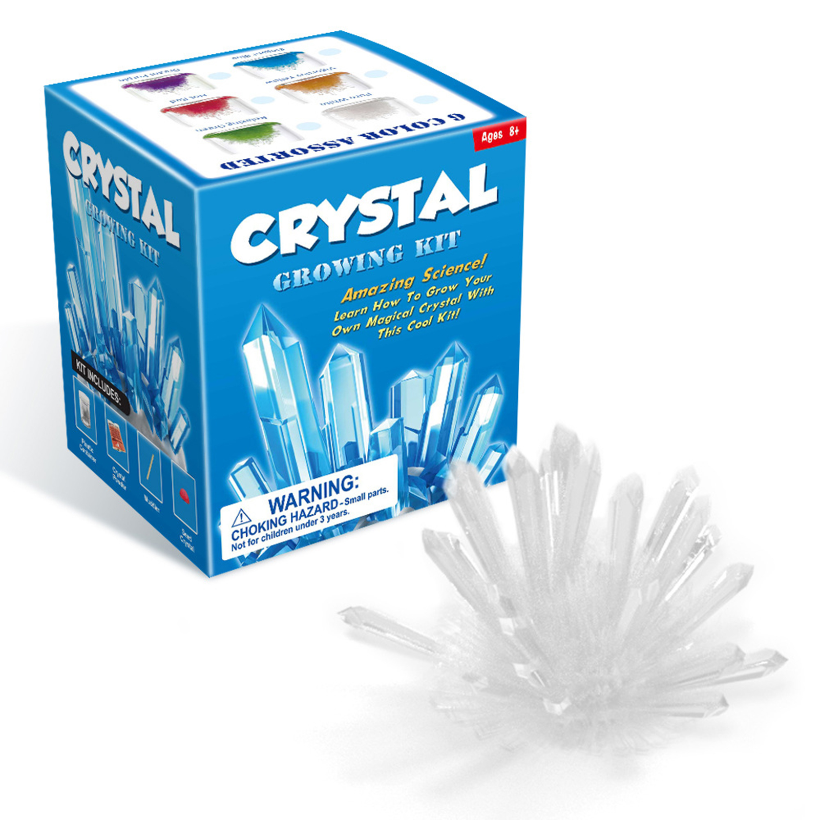 Crystal Growing Kit STEAM Chemical Science Experiment Educational Craft DIY Projects Kits Lab Experiment: White