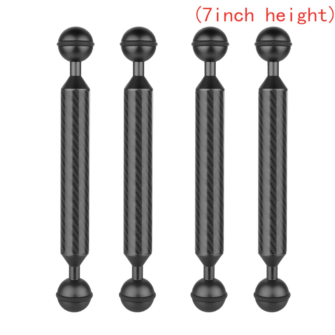 Brazo flotante de fibra de carbono para buceo con doble cabeza de bola para DJI OSMO para Gopro /EKEN Sports SLR Cámara subacuática bandeja de 5-12 pulgadas: 4pcs 7inch