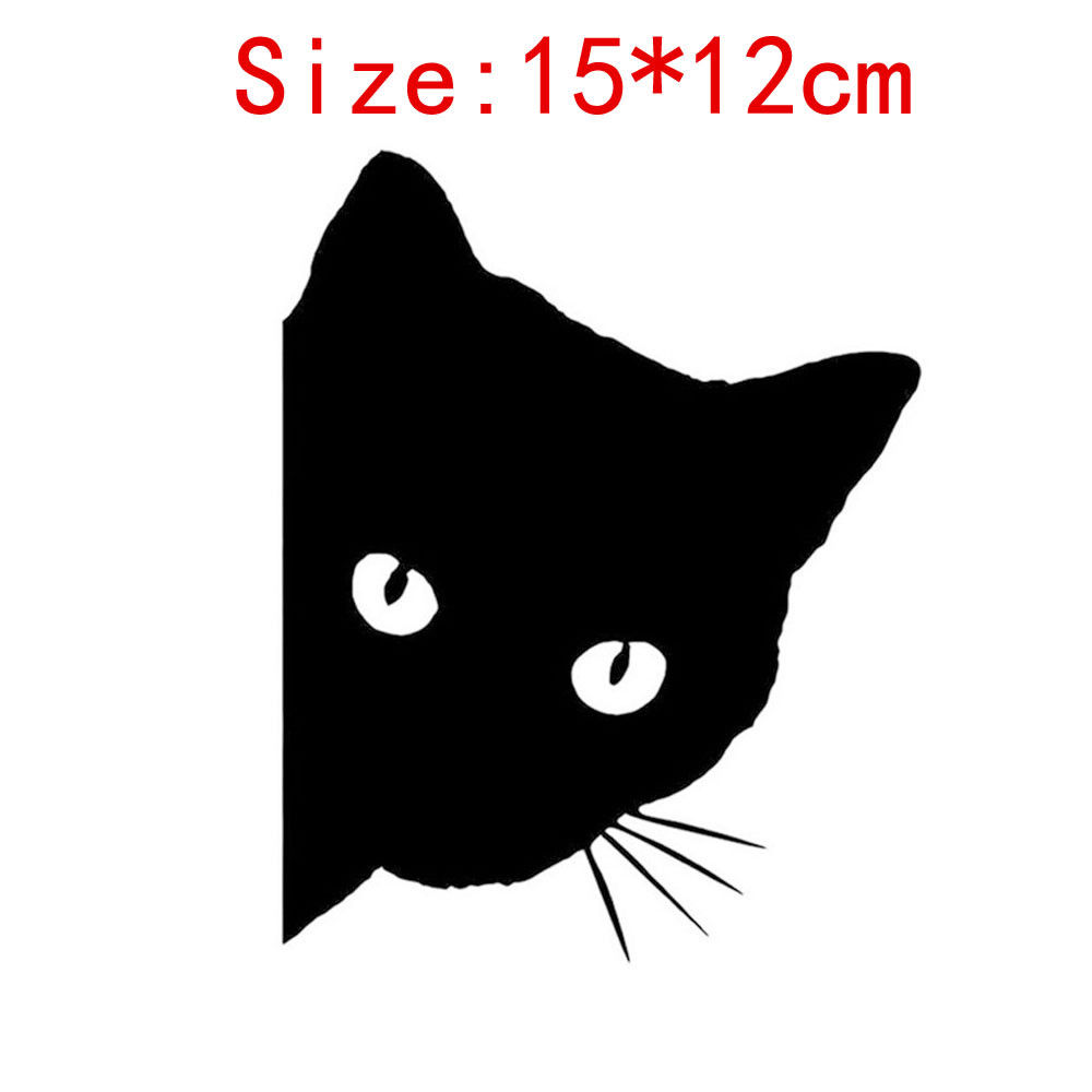Auto Zwarte Kat Gluren Stickers Grappige Vinyl Decal Auto Sticker Decoratie Decals 15*12Cm 1/2Pcs