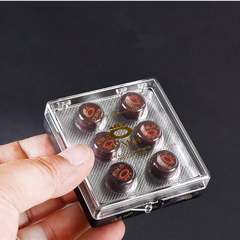 Punta de taco de billar inglés, accesorios de cuero para billar, color rojo, 1/2/6 Uds., 10,5/12mm