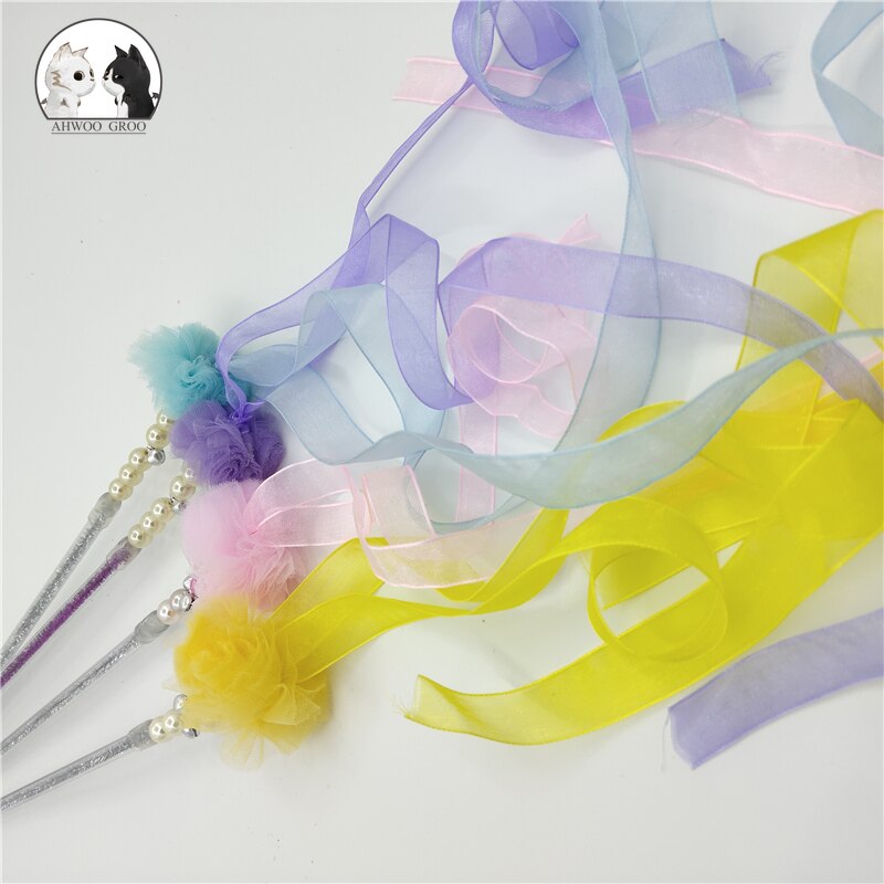 Ribbon Cat Toy Feather Stick Toy For Cats Kittens Interactive Cat Toy Pet With Bell Pet Toys Cat Supplies Play Game Pet Products