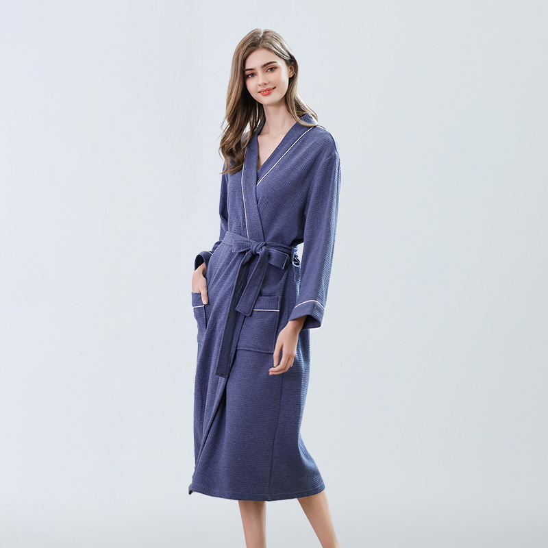 Summer Couple Waffle Bathrobe Woman Water Absorption Hotel Nightgown Robes for Women Bridesmaid
