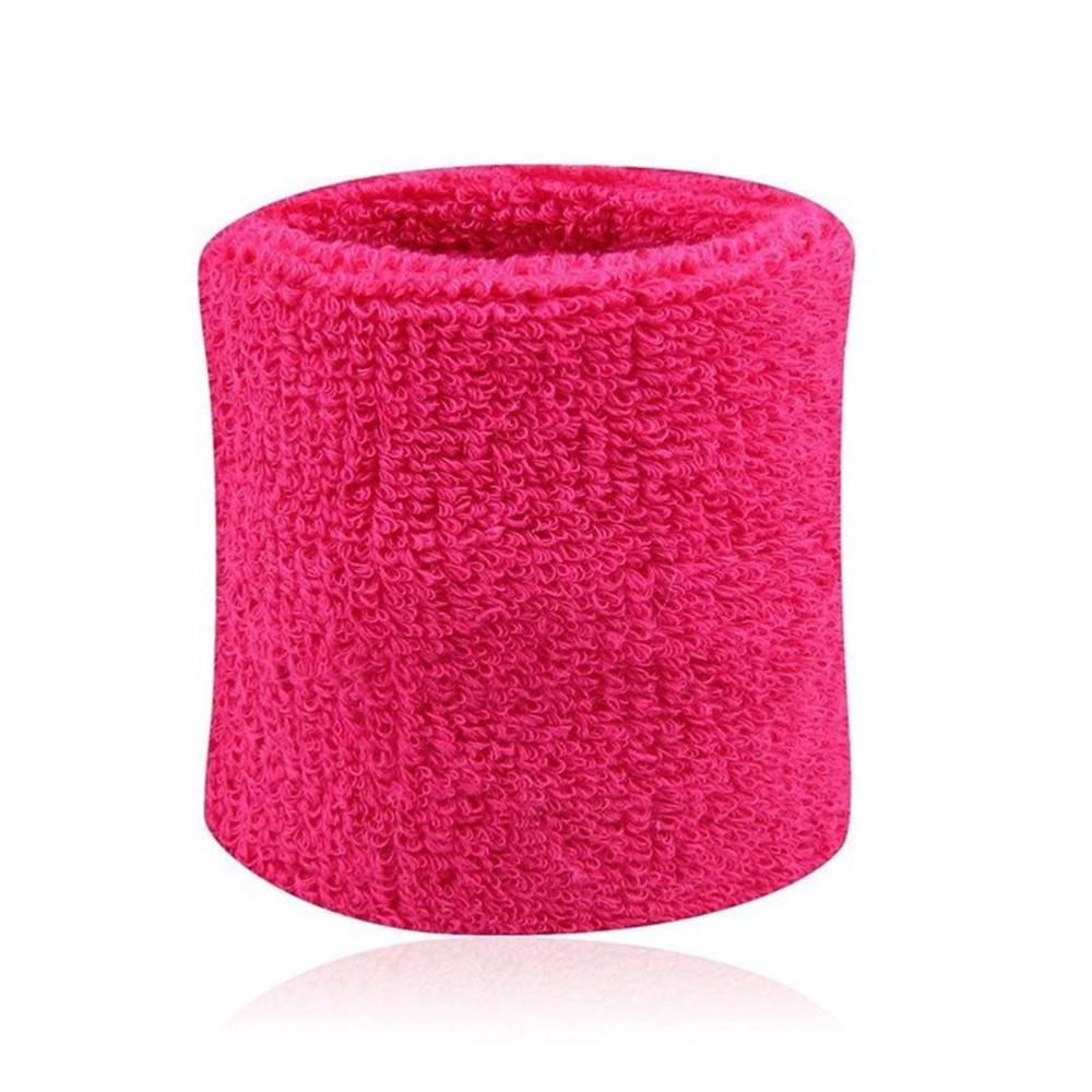 1 pair of fiber sport wrist support brace wrap sweatband tennis squash badminton gym soft wrist bands sweatbands: Rose