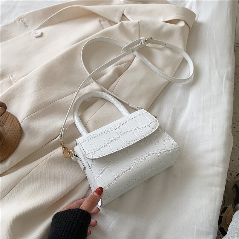 Vrouwen Tassen Kleine Vintage Schoudertas Luxe Handtassen Vrouwen Tassen Lederen Messenger Pack Vrouwelijke Hand Purse: White