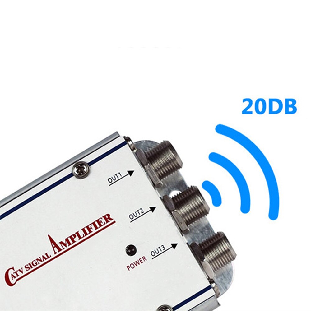 220v 3 -veis catv kabel tv signalforsterker kabel tv splitter forsterker 20db digital tv antenne signal catv booster 45-860 mhz