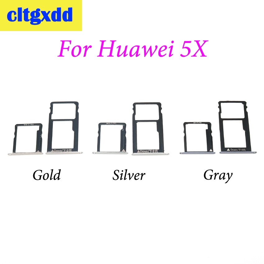 cltgxdd SIM Card Tray + Nano SIM & Micro SD For Huawei Honor 5C 5X 6X SIM Card Reader Tray Holder Slot Replacement Parts