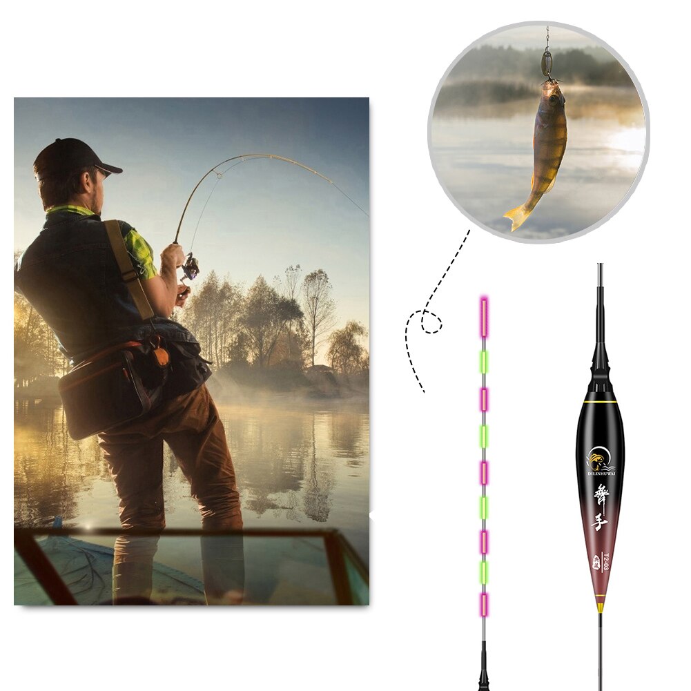 Smart Fishing Float Led Lichtgevende Elektrische Visdobbers Hoge Gevoeligheid Verdikte Stok Boei Bobber Lokken Vissen Accessoires