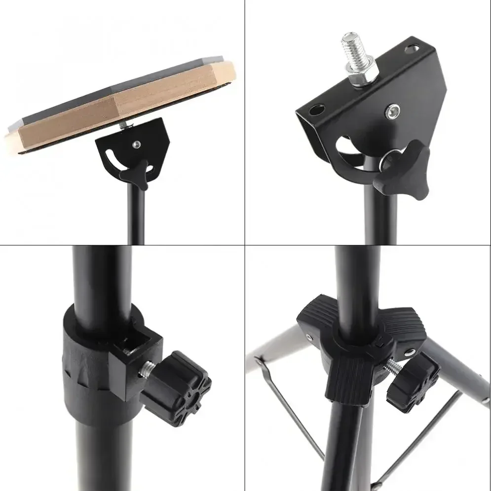 8-Inch Drumstel, Houten Trommelrubbermat, Beginnerstraining, Muzikaal Percussie-Instrument Met Verstelbare Standaard