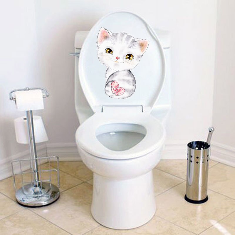 Kat Levendige 3D Vernield Schakelaar Muursticker Badkamer Wc Kicthen Decoratieve Decals Grappige Dieren Decor Poster Pvc Muurschilderingen: 2