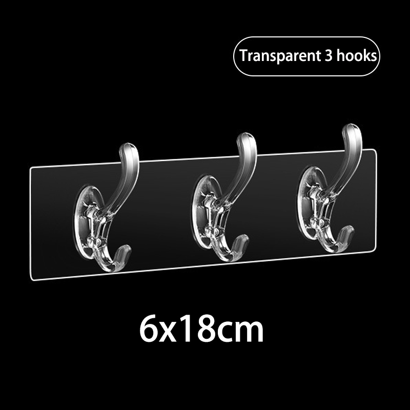 Transparante Zelfklevende Kapstok Wandmontage 3/5/6 Standaard Haken Muur Kapstok Hangers Voor Badkamer Keuken Closet organizer: Brons