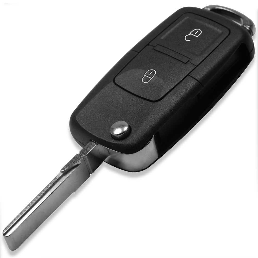 OcioDual Sleutel Case Blade Auto voor Volkswagen 2 Knoppen Polo Sharan Caddy ABS Case Zwart Voor Jetta Vouwen Controle