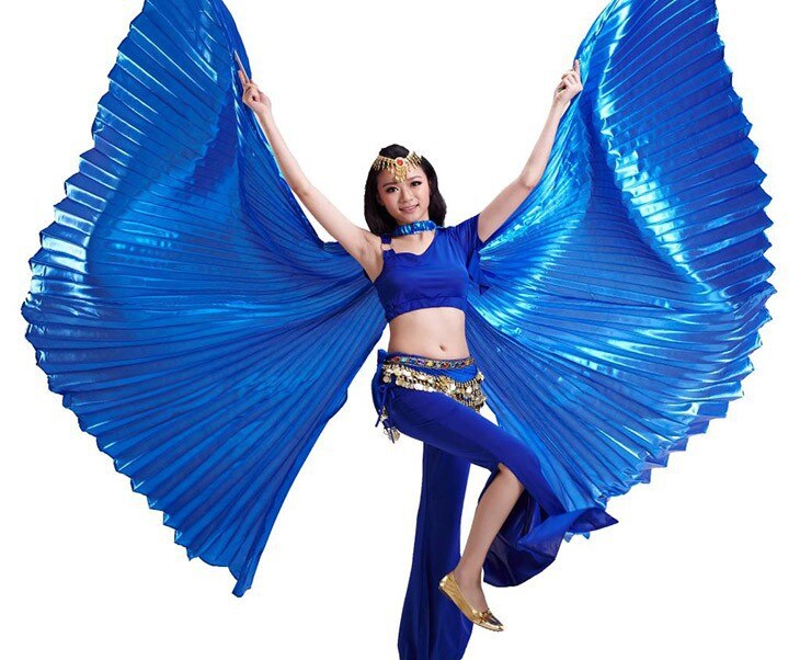 , gran , apertura egipcia Isis, alas de danza del vientre, accesorios de baile, ala, venta sin palo, completamente , 8 colores disponibles