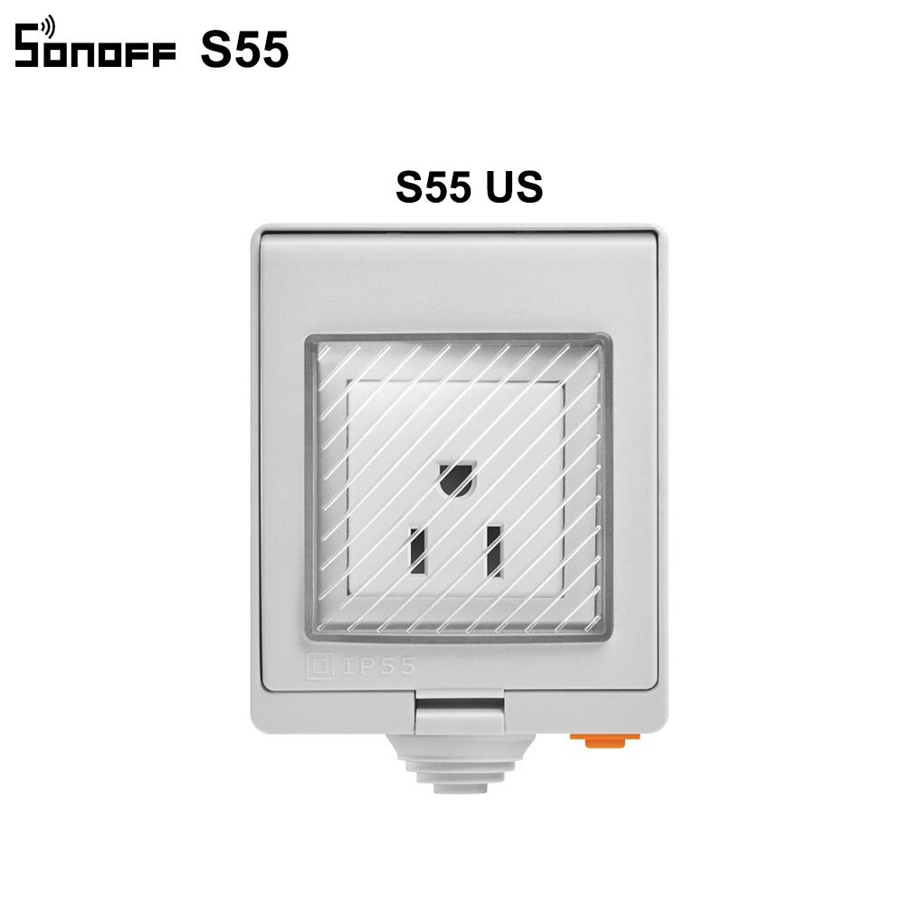 Sonoff S55 Waterproof Wifi Smart Socket Switch UK/AU/US/FR/DE/ZA Multiple Version Wifi Socket Works With Alexa Google Home: S55 US