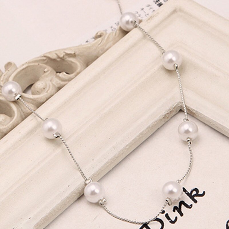 Monili delle donne collier Catena Imitazione Della Catena Della Perla e Collana di Gioielli Da Sposa Da Sposa Bianco Della Collana degli uomini & delle Donne regalo Nec