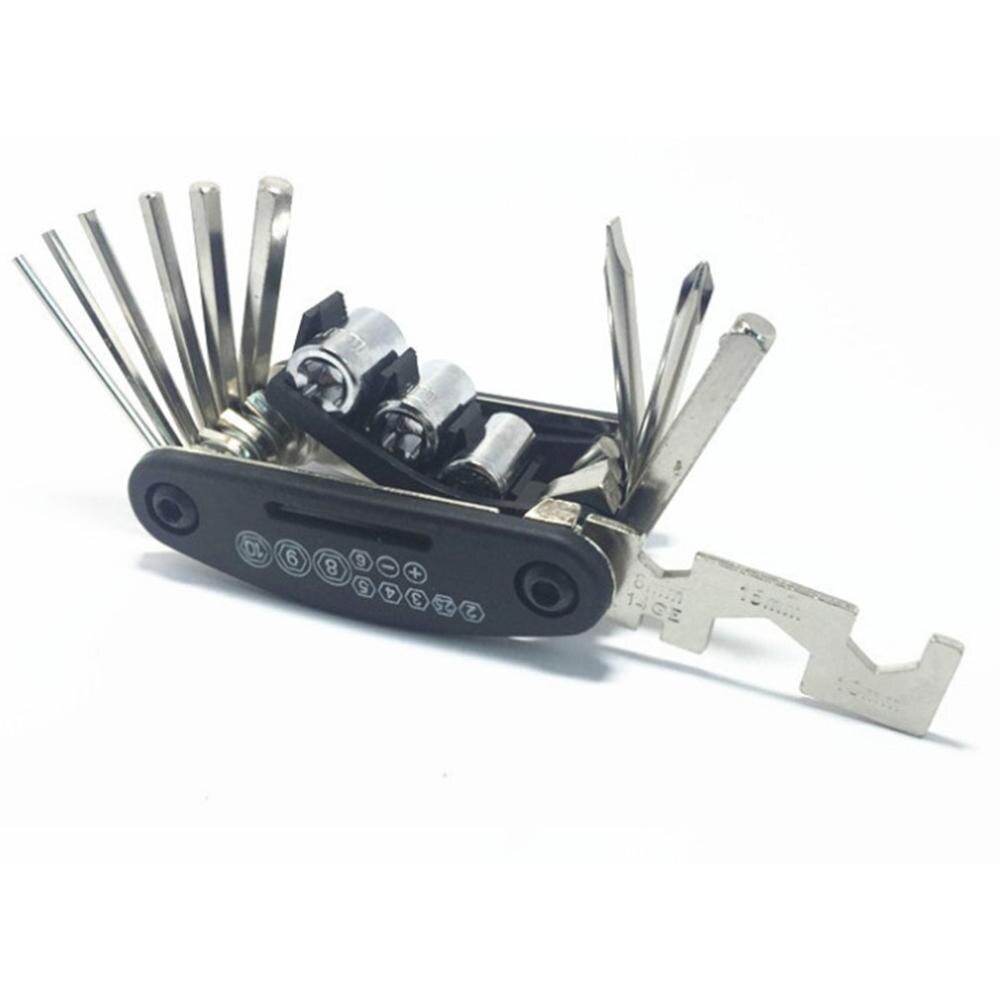 Bicycle Bike Tools Repairing Set 15 In 1 Multifunction Bike Repair Kit Cycle Wrench Screwdriver Chain Carbon Steel Bicycle Tool