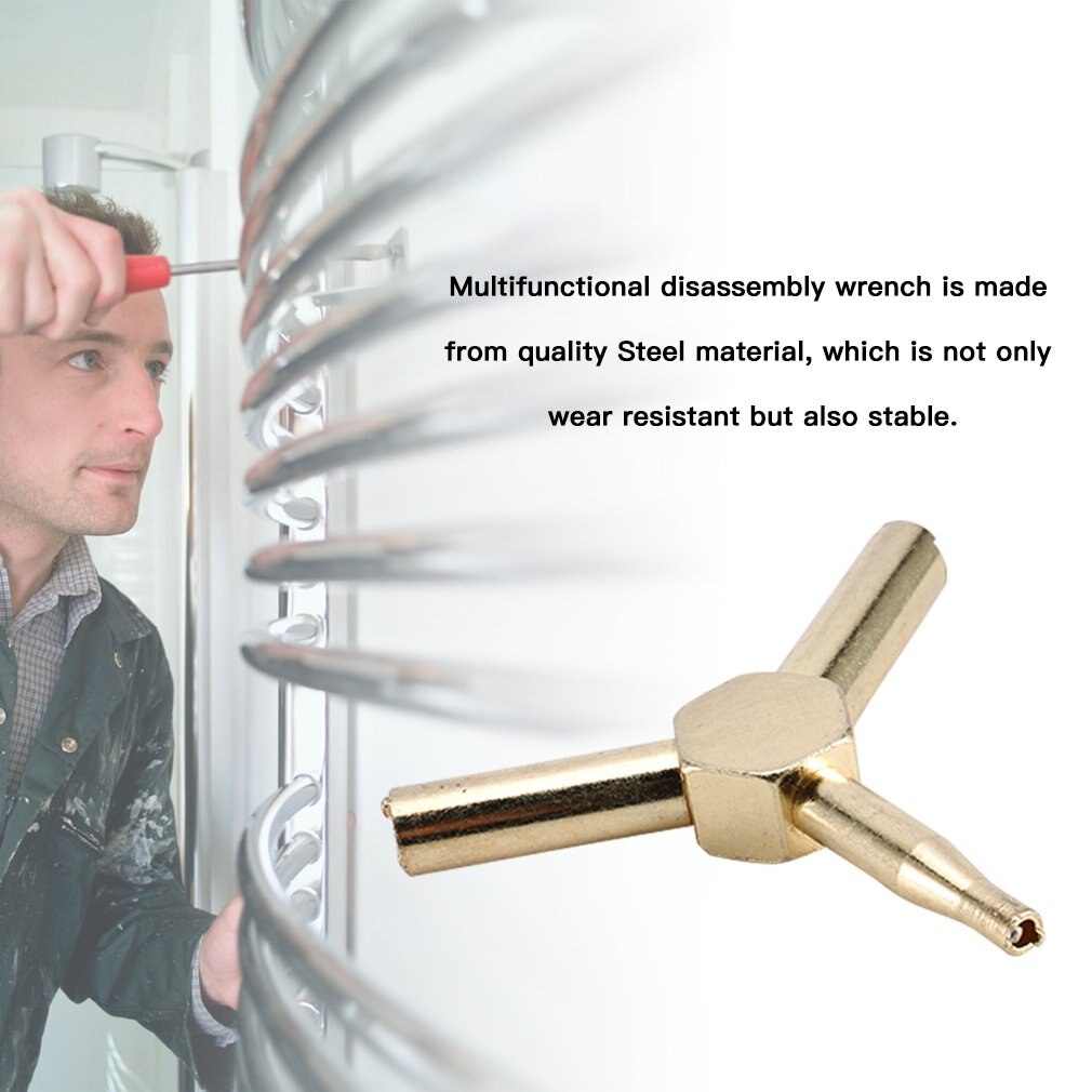 Valve Key Removal Tool Stainless Steel Multi Function Triangle Outlet Valve Key Disassembly Wrench Tool