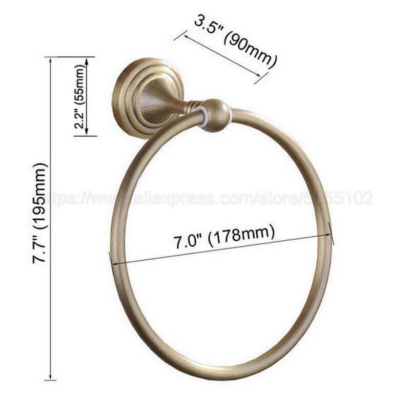Wall Mounted Towel Ring Towel Bar Lavatory Towel Rack Holder Brass Antique Brass Bathroom Accessories zba727