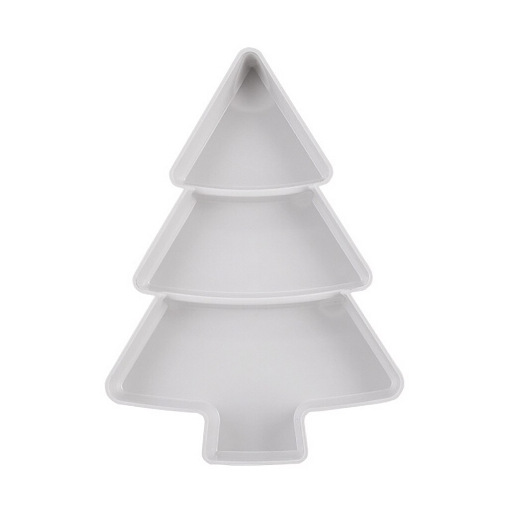 Forma di Albero di natale Della Caramella spuntino Noci semi di Frutta di Plastica Piatti Piatti Ciotola Vassoio della Colazione Rifornimenti Della Cucina di Casa #15: bianca 