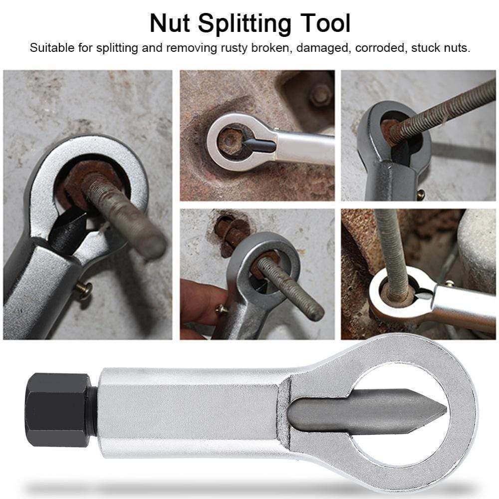 Nut Splitter Tools SPEEDWOW 1 Pcs Duty Rust Resistant Damaged Remover Rusty Spanner Remove Cutter Tool Steel Wrench Hex