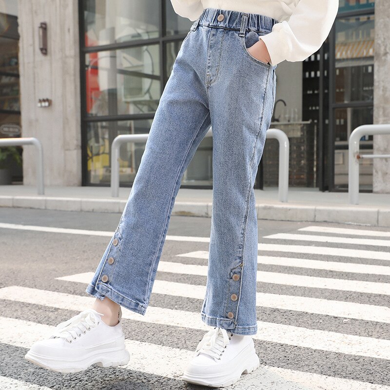 Pantalones vaqueros rectos de pierna ancha para niña Y niño, ropa informal de para adolescentes de 8, 9, 10, 12, 13 Y 14 años, primavera Y otoño: 5