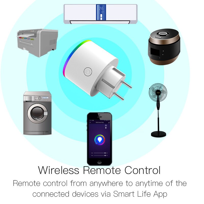 Wifi smart stikkontakt trådløs stikkontakt smart life/tuya app fjernbetjening arbejde med alexa google home ingen hub påkrævet