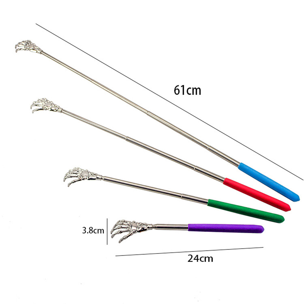 Rascador de espalda de acero inoxidable, masajeador telescópico para rascar, picazón extensible, productos de salud feliz para ancianos, artesanías Hackle