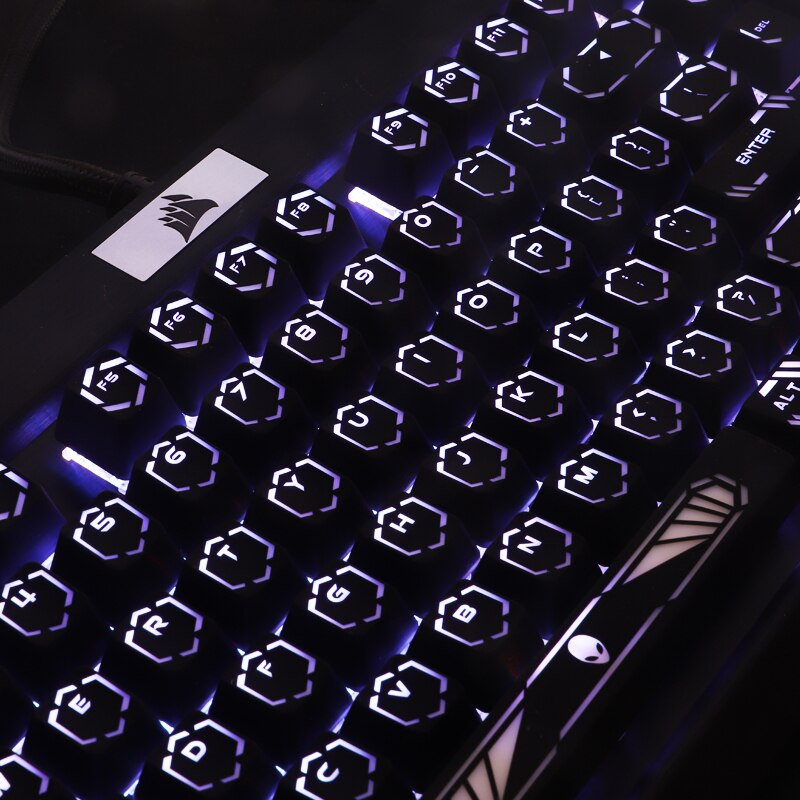 1 Set High-End Backlit Keycap Voor Alien Mechanische Toetsenbord Zwart Gat Coating Key Cap Voor Corsair K70 K95 razer Cherry