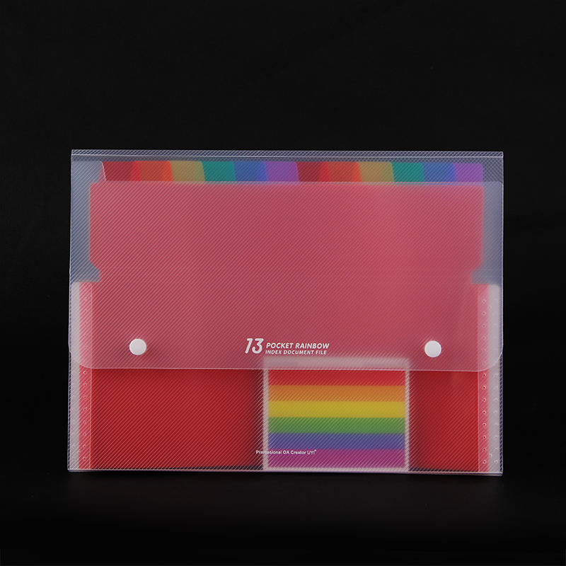 12/24 Pockets Expanding File Folder A4 Organizer Portable Business File Office Supplies Document Holder Carpeta Archivador: 13 rainbow