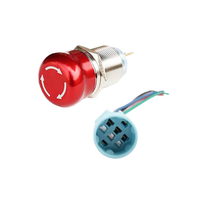 16mm Stainless Steel Emergency Stop Switch Push Button Switch 1NO1NC IP66 IK09 for 3018 CNC, with/no connection cable.: Button Connector