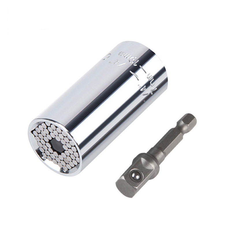 Universal Socket 2 Piece/Set Colorful Universal Adjustable Torque Ratchet Socket Wrench Set Spanner Multi-Function Hand Tool Set: Silver