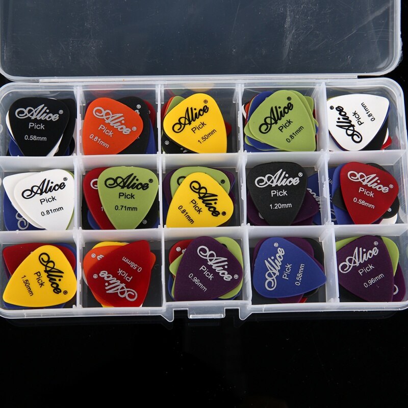 1 box Guitar Picks Classical Folk Acoustic Guitars Accessories Musical Instruments, Thickness 0.58-1.5mm 12