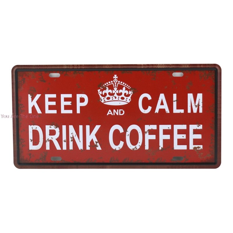 Fresh Brewed Coffee Menu Cafe Bar We are Open Closed Metal Tin Signs Iron Painting Home Plaque Wall Stickers Pub Cafe Shop: E