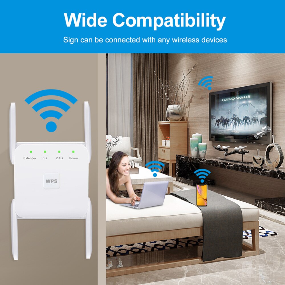 5G Wifi Repeater 5 Ghz Wifi Extender 1200Mbps Wifi Versterker 5 Ghz Wi-fi Repeater Router Booster 2.4G 5G Wifi Signaal Extender