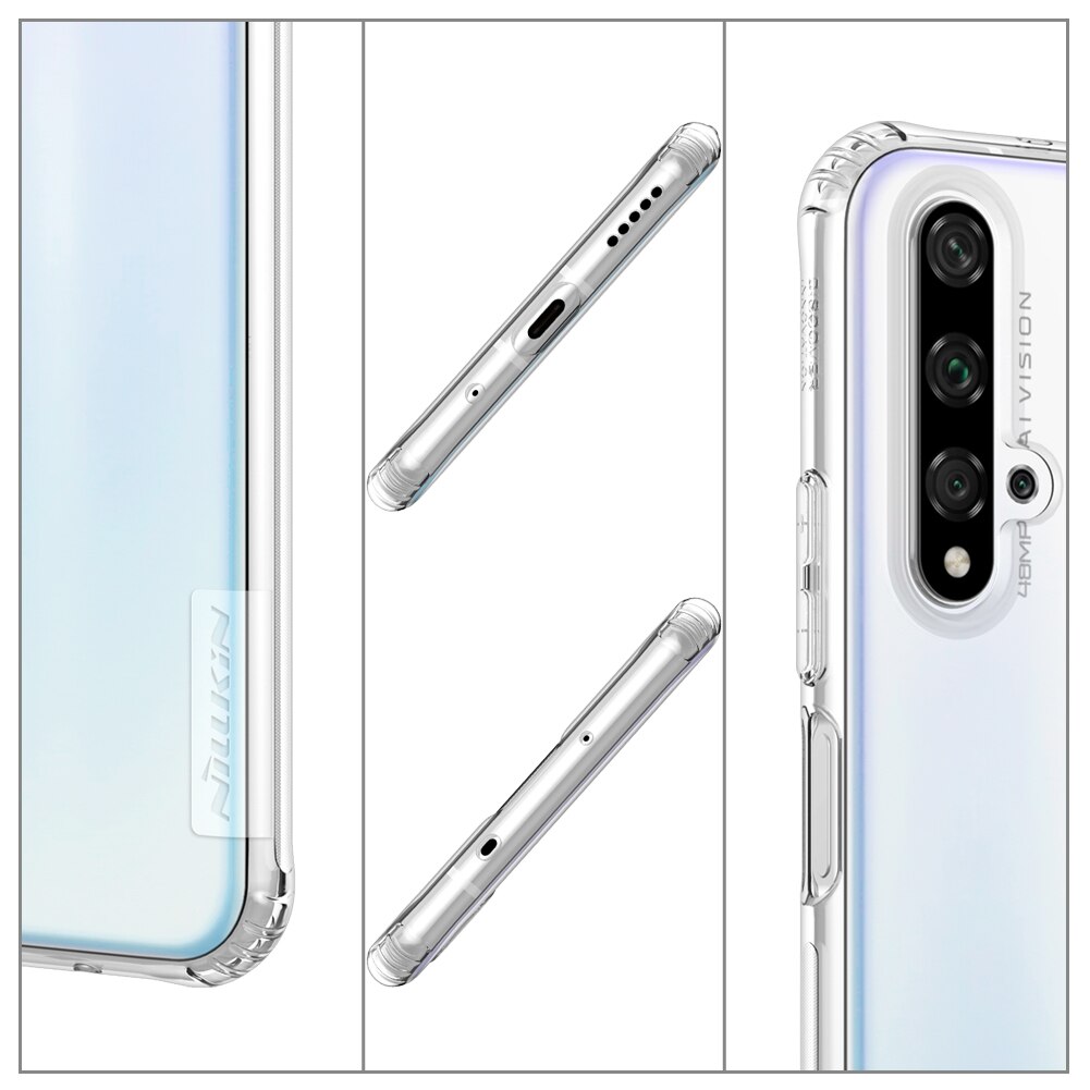 Étui pour Huawei en polyuréthane Honor 20 Pro 20S Nova 5T boîtier Nillkin Nature clair souple silicone couverture souple Huawei Honor 20 étui