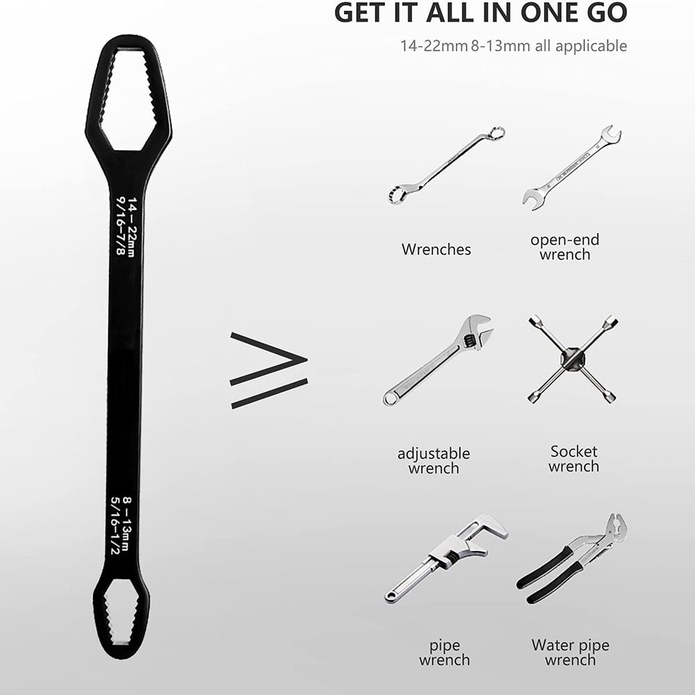 Herramientas de taller mecánico, llave Universal de torsión ajustable, llave de trinquete para bicicleta, motocicleta, herramienta de reparación de coche, 8-22mm