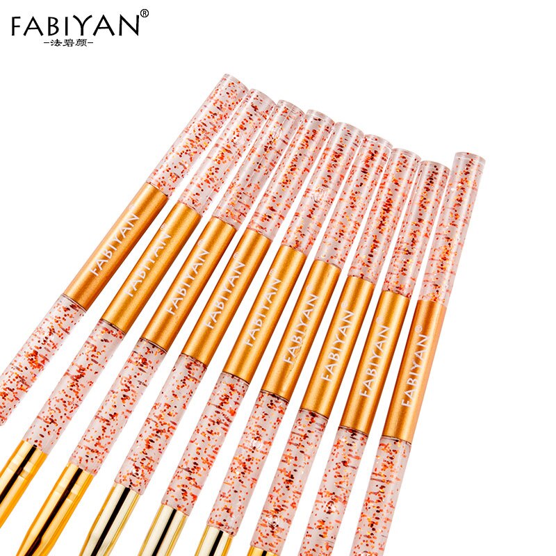 Pinceles de delineador para uñas, pluma de extensión en forma de media luna, pétalos, herramientas de manicura acrílicas, 9 estilos