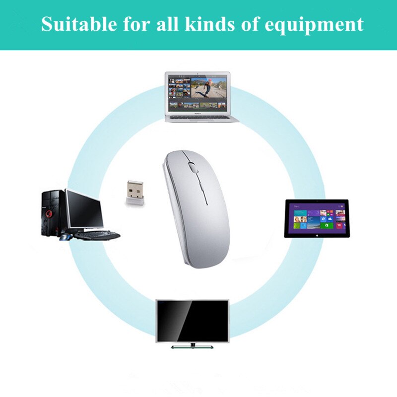 Drahtlose Maus Stille PC Maus Wiederaufladbare Maus 2,4G USB Band-C Optische Mäbenutzen Für Laptop PC Tabelt Clever telefon
